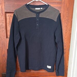 Frank & Oak Long Sleeve Waffle Shirt Size Medium